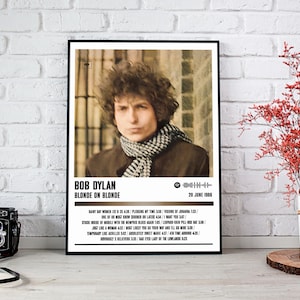 Bob Dylan Poster Print | Blonde On Blonde Album Poster | Music Poster | Album Cover Poster | Wall Decor | Music Gift