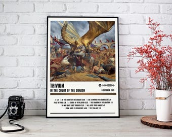 Poster imprimé Trivium | à la cour du dragon Poster de l'album | Affiche de musique | Poster de la pochette de l'album | Décoration murale | Cadeau musique