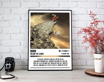 Poster Korn | Suivez l'affiche de l'album Leader | Affiche de musique | Poster de la pochette de l'album | Décoration murale | Cadeau musique