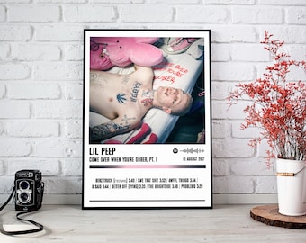Lil Peep Poster Print | Come Over When You're Sober, Pt. 1 Album Poster | Music Poster | Album Cover Poster | Wall Decor | Music Gift