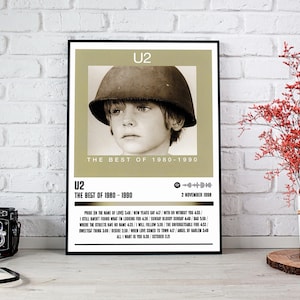 U2 Poster Print | The Best Of 1980 - 1990 Album Poster | Music Poster | Album Cover Poster | Wall Decor | Music Gift