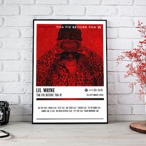 Impressão de pôster de Lil Wayne | Pôster do álbum Tha Fix Before Tha VI | Pôster de música | Pôster de capa de álbum | Decoração de parede | Presente de música