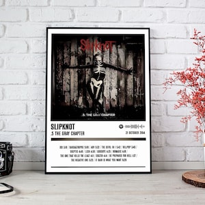 Slipknot Poster Print | .5 The Gray Chapter  Album Poster | Music Poster | Album Cover Poster | Wall Decor | Music Gift