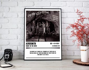 Poster d'Aerosmith | Poster de l'album La nuit dans la rue | Affiche de musique | Poster de la pochette de l'album | Décoration murale | Cadeau musique