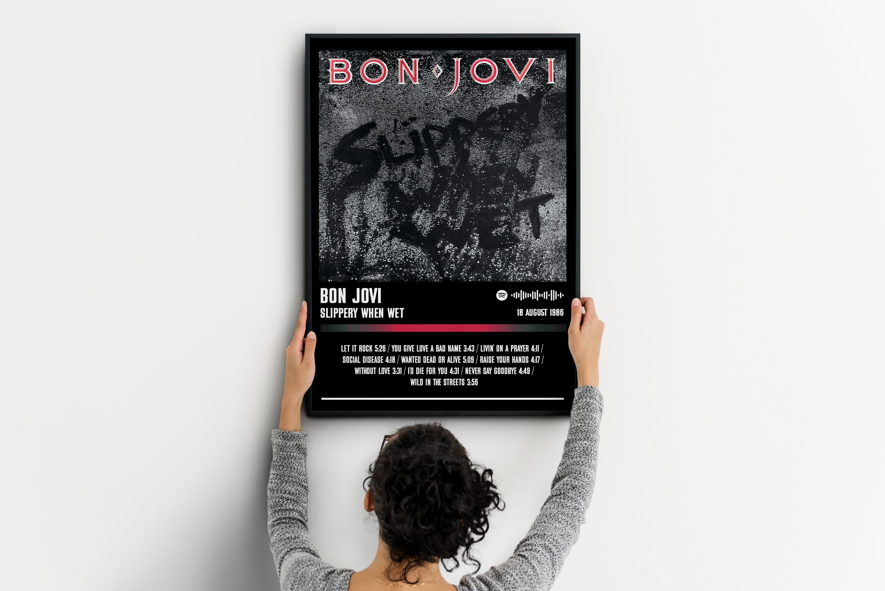 Bon Jovi Poster Print | Slippery When Wet Album Poster | Music