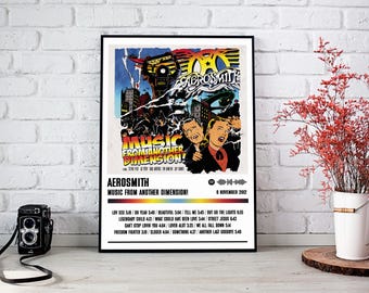 Poster d'Aerosmith | Musique d'une autre dimension ! Affiche d'album | Affiche de musique | Poster de la pochette de l'album | Décoration murale | Cadeau musique