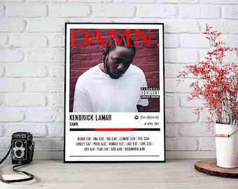 Affiche de Kendrick Lamar | maudite affiche d'album | Affiche de musique | Poster de la pochette de l'album | Décoration murale | Cadeau musique