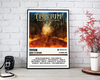 Poster imprimé Trivium | de Ember to Inferno | Affiche de musique | Poster de la pochette de l'album | Décoration murale | Cadeau musique