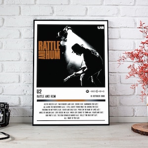 U2 Poster Print | Rattle And Hum Album Poster | Music Poster | Album Cover Poster | Wall Decor | Music Gift