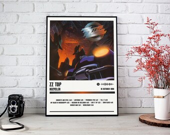 ZZ Top Poster Druck | Recycler Album Poster | Musik Poster | Album Cover Poster | Wanddekoration | Musik Geschenk
