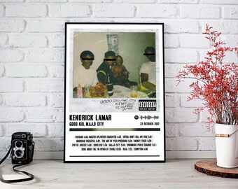 Affiche de Kendrick Lamar | bon enfant, affiche d'album de m.A.A.d city | Affiche de musique | Poster de la pochette de l'album | Décoration murale | Cadeau musique