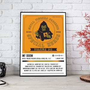Mf Doom Poster Print | Metal Fingers Presents Special Herbs Album Poster | Music Poster | Album Cover Poster | Wall Decor | Music Gift
