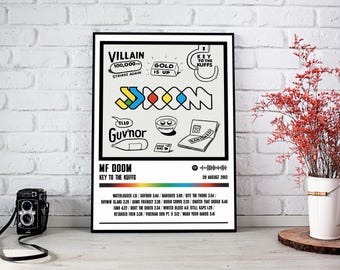 Mf Doom Poster | Schlüssel zum Kuffs Album Poster | Musik Poster | Album Cover Poster | Wanddekoration | Musik Geschenk