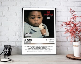 Poster de Lil Wayne | Affiche de l'album Tha Carter III | Affiche de musique | Poster de la pochette de l'album | Décoration murale | Cadeau musique