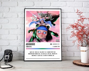 Poster d'Asshniko | Affiche d'album DEMIDEVIL | Affiche de musique | Poster de la pochette de l'album | Décoration murale | Cadeau musique