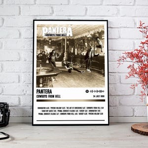 Pantera Poster Print | Cowboys from Hell Album Poster | Music Poster | Album Cover Poster | Wall Decor | Music Gift