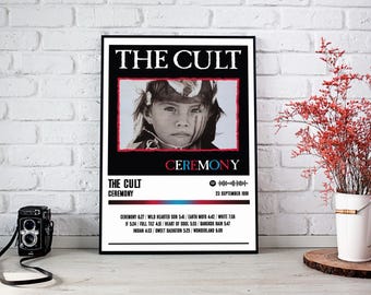 The Cult Poster Print | Ceremony Album Poster | Music Poster | Album Cover Poster | Wall Decor | Music Gift