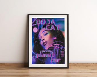 Poster chat Doja | Poster d'artiste de chat Doja | Affiche de musique | Poster de la pochette de l'album | Décoration murale | Cadeau musique