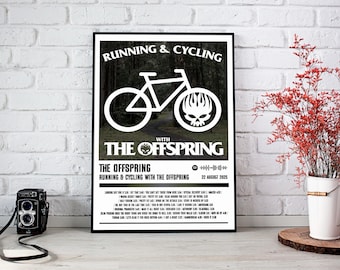 La copie d'affiche de la progéniture | Poster de l'album Course à pied et cyclisme avec The Offspring | Affiche de musique | Poster de la pochette de l'album | Décoration murale | Cadeau musique