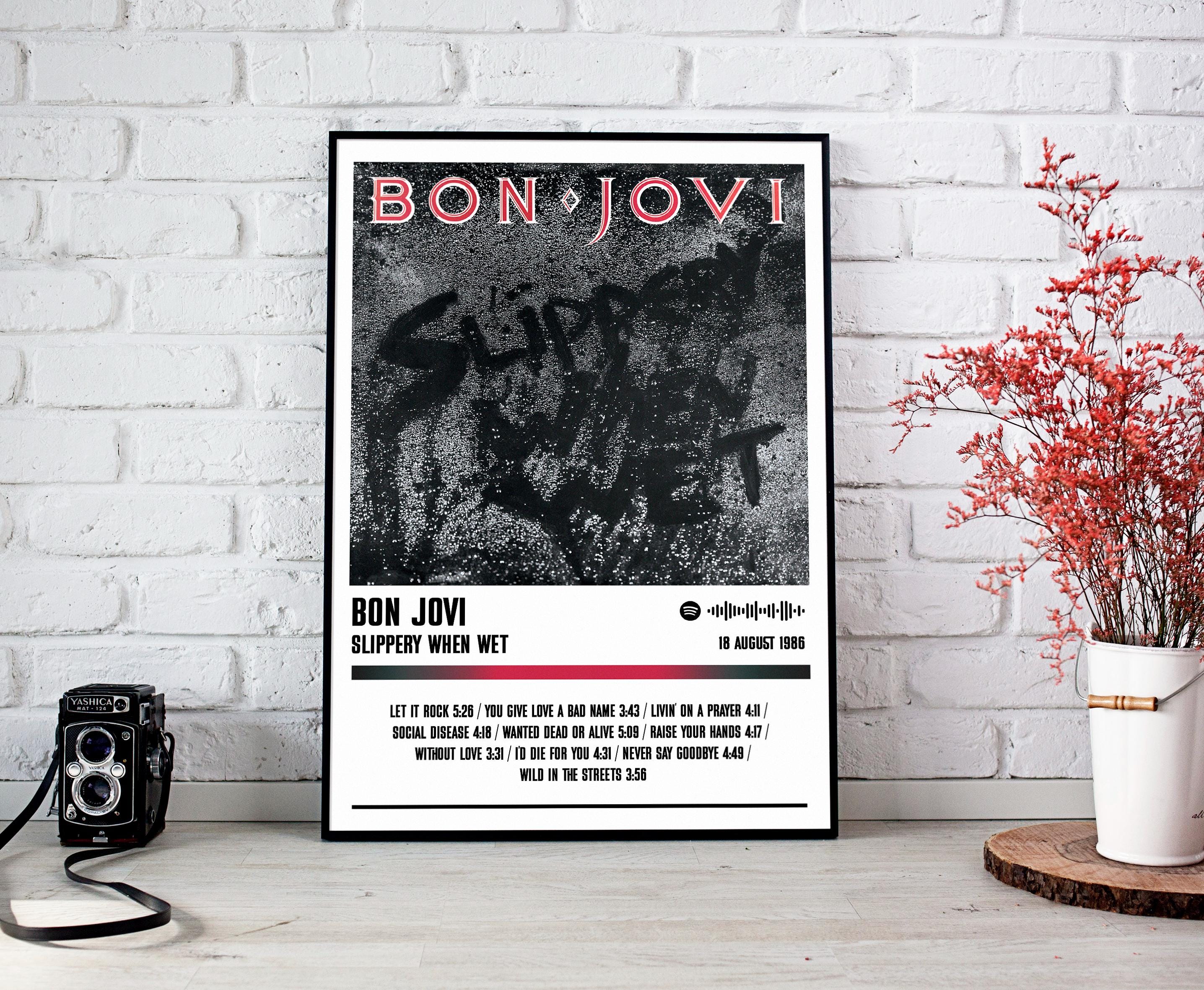 Bon Jovi Poster Print | Slippery When Wet Album Poster | Music