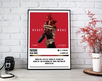 Zukunft Poster Druck | BeastMode Album-Poster | Musik Poster | Album Cover Poster | Wanddekoration | Musik Geschenk