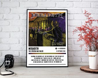 Megadeth Poster Print | The System Has Failed Album Poster | Music Poster | Album Cover Poster | Wall Decor | Music Gift