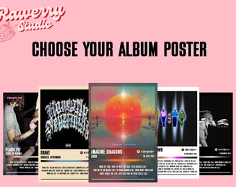 Poster personnalisé | Poster d'album personnalisé | Affiche de musique | Poster de la pochette de l'album | Décoration murale | Cadeau musique