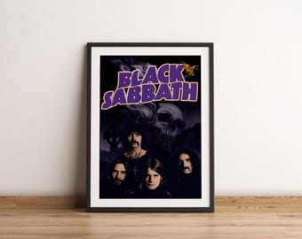Poster Black Sabbath | affiche d'artiste de Black Sabbath | Affiche de musique | Poster de la pochette de l'album | Décoration murale | Cadeau musique