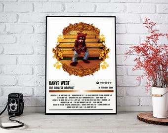 Poster Kanye West | L'affiche de l'album d'abandon scolaire | Affiche de musique | Poster de la pochette de l'album | Décoration murale | Cadeau musique