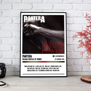 Pantera Poster Print | Vulgar Display of Power Album Poster | Music Poster | Album Cover Poster | Wall Decor | Music Gift
