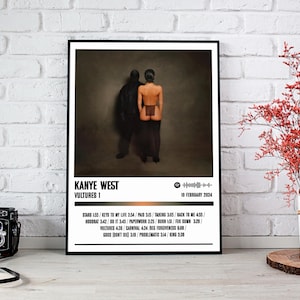 Kanye West Poster Print | VULTURES 1 Album Poster | Music Poster | Album Cover Poster | Wall Decor | Music Gift