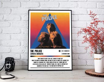 La copie d'affiche de police | Affiche d'album de Zenyatta Mondatta | Affiche de musique | Poster de la pochette de l'album | Décoration murale | Cadeau musique