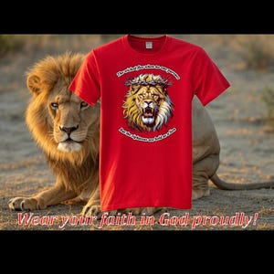 Bold Lion with Crown of Thorns Christian Scripture Unisex Softstyle T-Shirt, Religious Apparel, Christ is King, Armor of God Comfort Wear