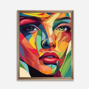 Geometric Woman - Digital Download Art - Colorful Abstract Portrait - Printable Wall Art 235