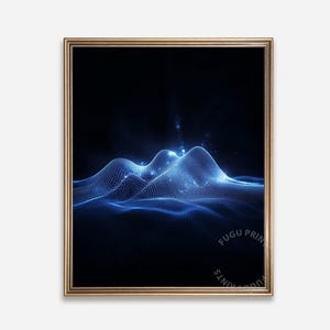 Digital Landscape - Abstract Blue Printable Wall Art - Modern Data Visualization Download 286