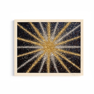 Gold Glitter Burst - Digital Download Printable Wall Art - Glam Abstract Decor 412