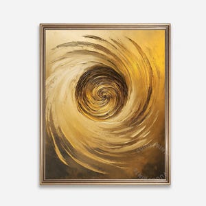Gold Abstract Art - Vortex Impasto - Digital Download Printable Wall Art 146