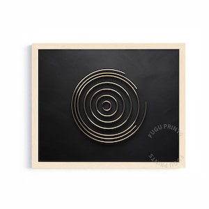 Gold Spiral Digital Print, Minimalist Circle Art, Modern Abstract Wall Decor, Downloadable Art | Digital Download 376