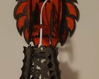 Dragon Wall Lamp Gothic Decor, LED Wood Wall Sconce, Fantasy Dragon Light, Bedroom Ambient Lighting, Unique Gift Idea