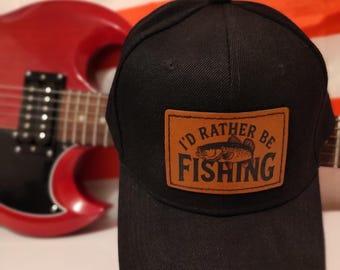 I'd Rather Be Fishing Hat | Funny Baseball Cap | Fishing Lover Gift | Custom Patch Hat | Outdoor Hat for Men & Women | Casual Fishing Cap