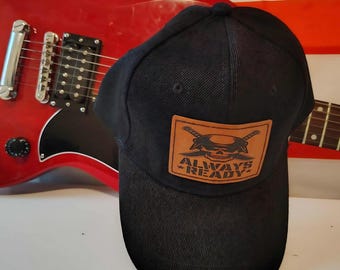 Always Ready Hat | Tactical Skull Patch Baseball Cap | Laser Engraved Military Dad Hat | Veteran Gift | Custom Army Hat for Men