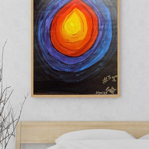 Tableau Abstrait #Trauma 1 – Peinture Symbolique sur Carton Entoilé – Œuvre Émotionnelle