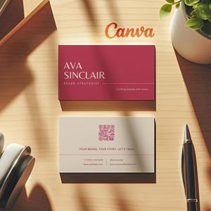 Clean & Elegant Business Card Canva Template | Minimalist Business Card | Canva Template | Printable Business Card | Free Icons And Tips