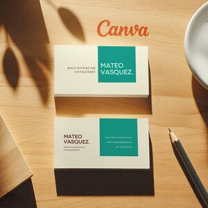 Minimalist & Clean Business Card Canva Template | Canva Template | Printable Business Card | Simple Business Card | Free Icons And Tips