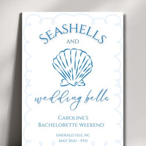 Seashells & Wedding bells | Bachelorette weekend invite | Digital Invite