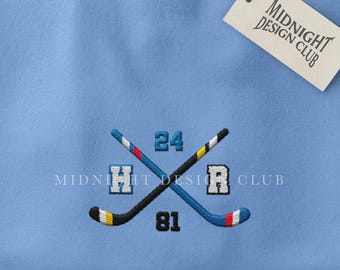 Gesticktes Hockey Romance Unisex Sweatshirt
