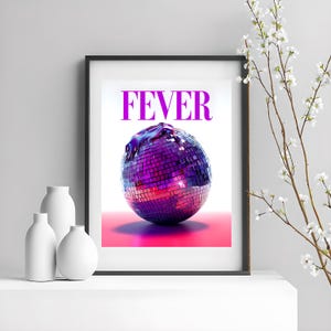 Wydruki o tematyce dyskotekowej, Sztuka inspirowana dyskoteką, Plakat zwinięty w kulę dyskotekową, Sztuka ścienna retro, Idealne na imprezy, Wystrój domu, Miłośnicy muzyki, Pomysł na prezent