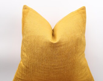 Mustard Linen Pillow Cover, Linen Throw Pillow, Mustard Euro Sham, Mustard Decorative Pillow, Pillowcase For Sofa and Couch, All Sizeable