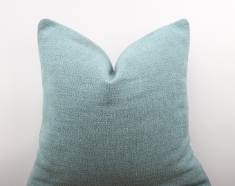 Turquise Chenille Pillow Cover, Blue Throw Pillow, Turquise Cushion, Blue Thick Chenille Cushion Cover, Blue Euro Sham, All Sizeable