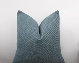 Blue and White Chenille Pillow Cover, Blue Throw Pillow, Blue Cushion, Blue Thick Chenille Cushion Cover, Blue Euro Sham, All Sizeable